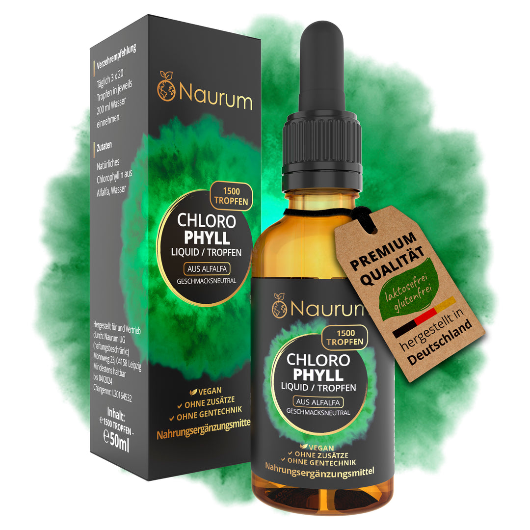 Chlorophyll Liquid Tropfen - Natürliches flüssiges Chlorophyll aus Alfalfa