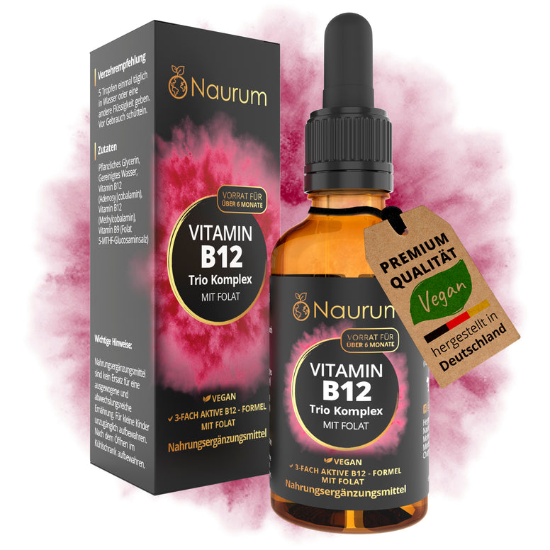 Vitamin B12 Tropfen – Trio Komplex mit Folat