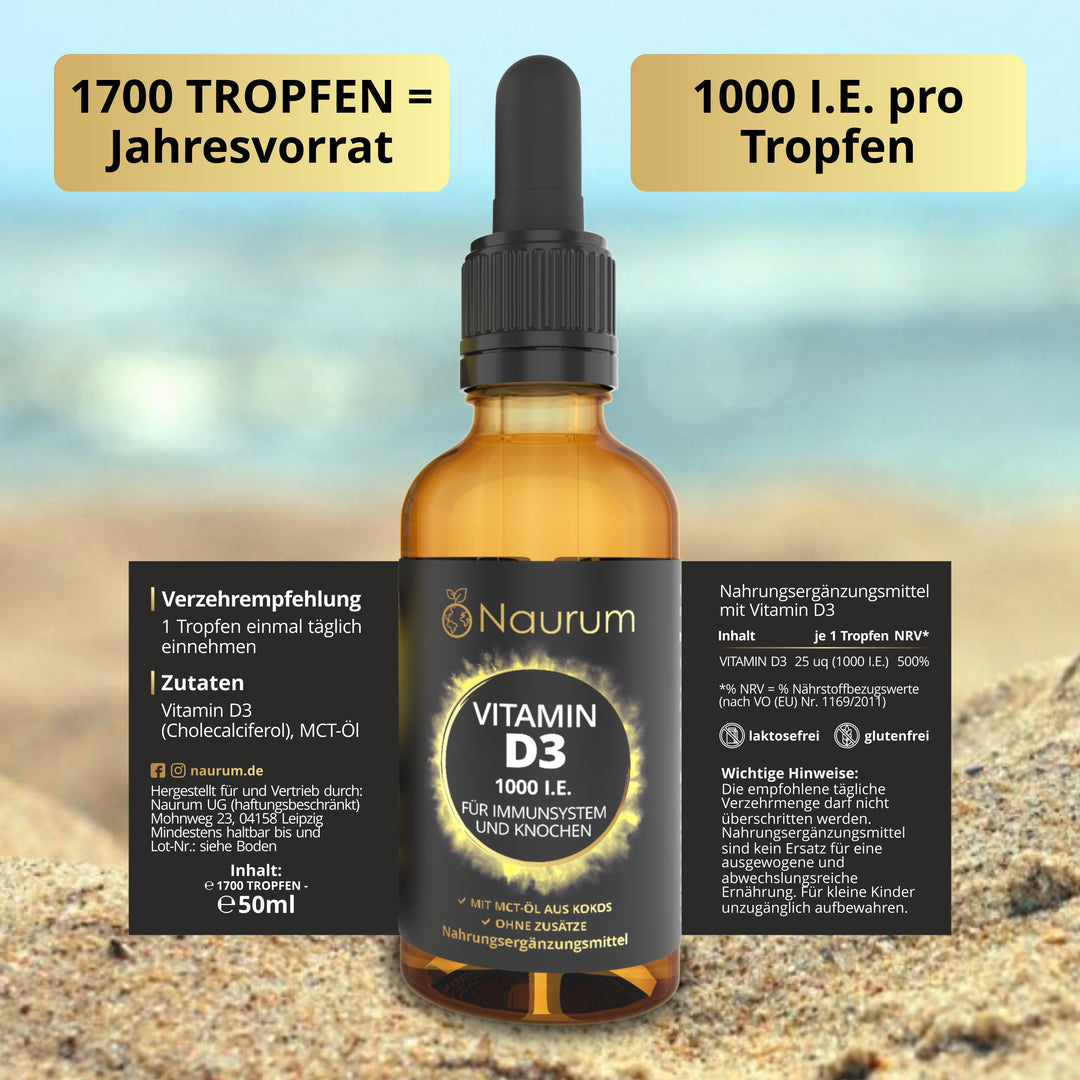 VITAMIN D3 TROPFEN - Jahresvorrat